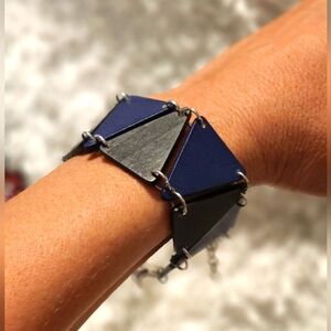 Hand crafted Wooden triangle link bracelet